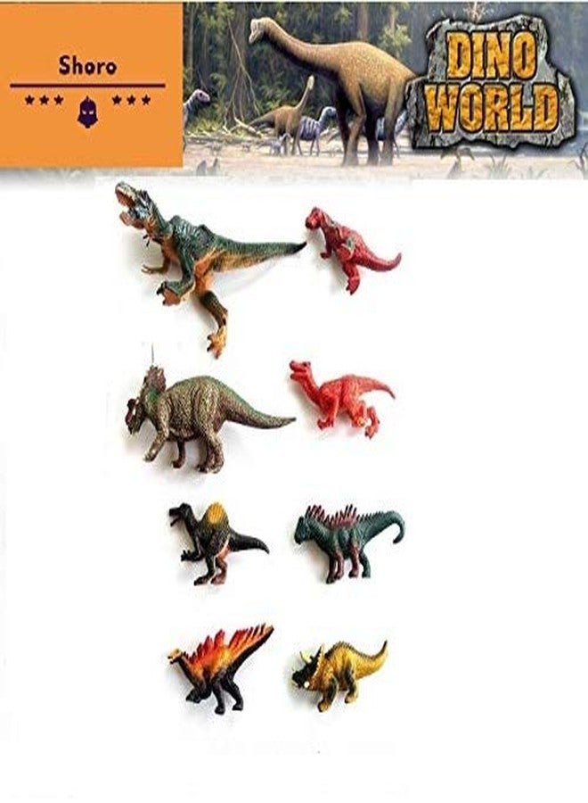 SHORO Cartoon Animal Dinosaur Figures Set for Kids,Dinosaur Animal Play Set,Dinosaur Toy Figure Set of 8ps - Image 1